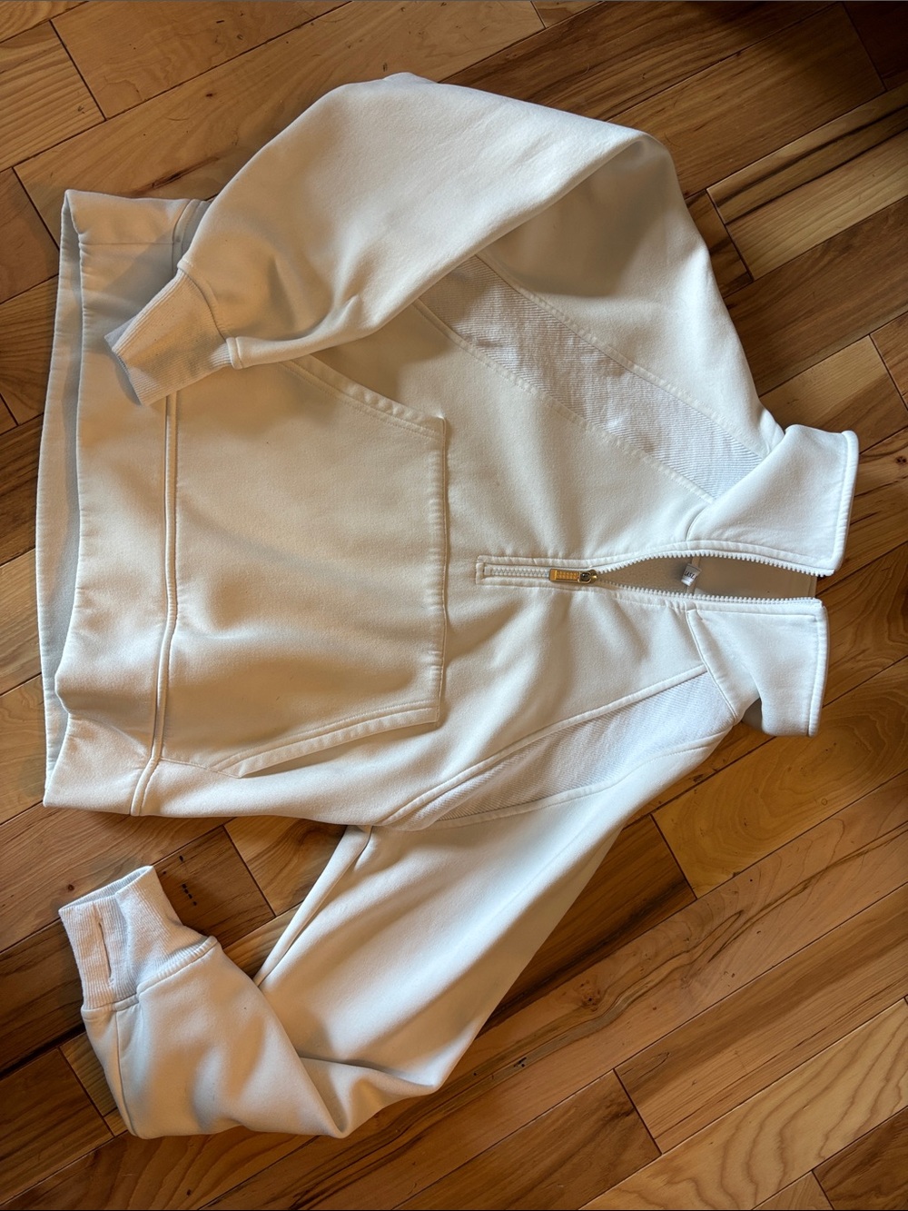Cream Half-Zip Track Pullover